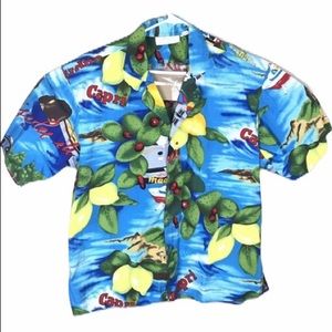 Vintage Mens Gottex Nautical Lemon Beach Shirt